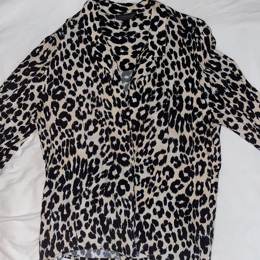 Topshop Button Down Cheetah Shirt